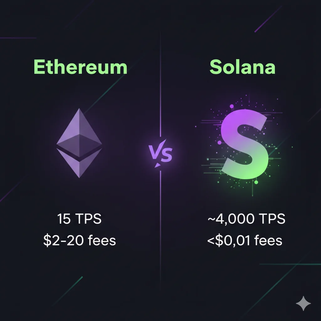 Solana vs Ethereum — Transaction speed and cost comparison